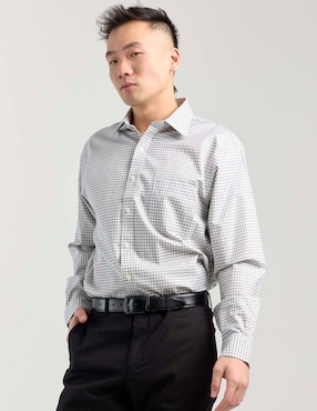 Camisa de vestir Brooks Brothers de algodón manga larga para hombre