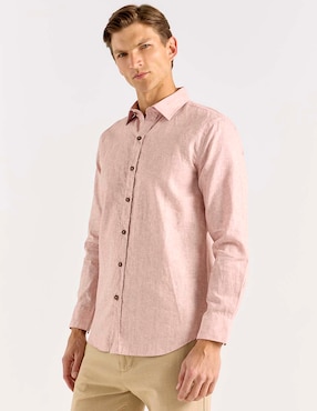 Camisa formal Calderoni de algodón manga larga para hombre