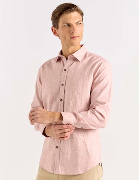 Camisa formal Calderoni de algodón manga larga para hombre