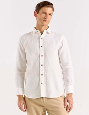 Camisa casual Calderoni de algodón manga larga para mujer