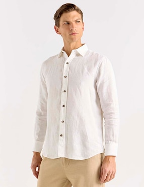 Camisa casual Calderoni de algodón manga larga para mujer