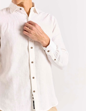 Camisa casual Calderoni de algodón manga larga para mujer