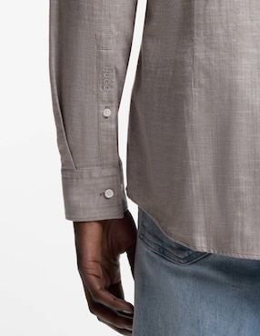 Camisa casual Hugo de algodón manga larga para hombre