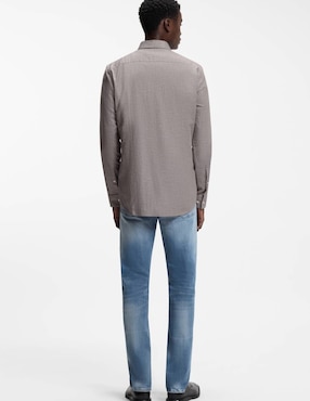 Camisa casual Hugo de algodón manga larga para hombre