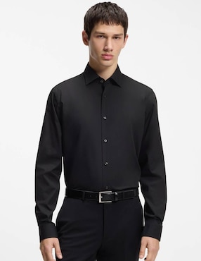 Camisa de vestir Hugo de algodón manga larga para hombre