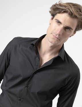 Camisa formal Puroego de algodón manga larga para hombre
