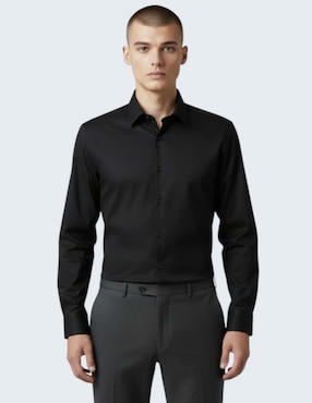Camisa de vestir Ted Baker de algodón manga larga para hombre