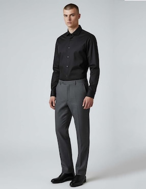 Camisa de vestir Ted Baker de algodón manga larga para hombre