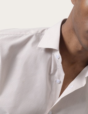 Camisa de vestir Puroego de algodón manga larga para hombre