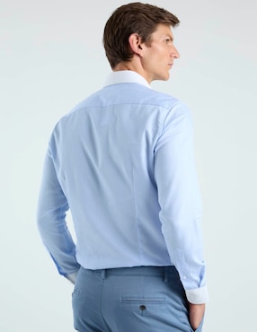 Camisa de vestir Puroego de algodón manga larga para hombre