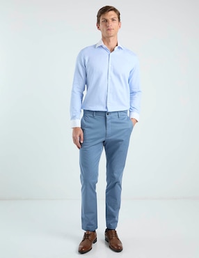 Camisa de vestir Puroego de algodón manga larga para hombre