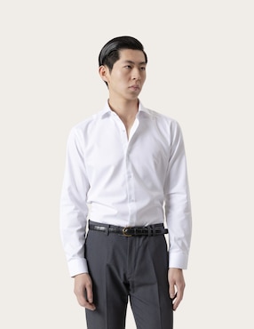 Camisa de vestir Puroego de algodón manga larga para hombre