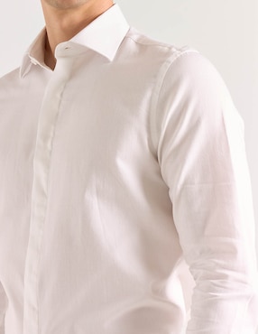 Camisa de vestir Zanetti de algodón manga larga para hombre