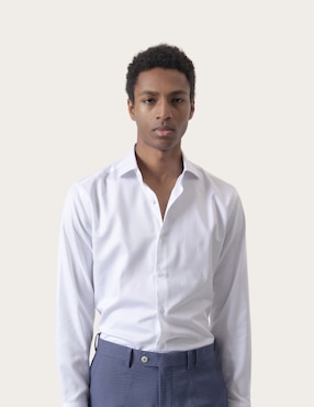 Camisa de vestir Puroego de algodón manga larga para hombre