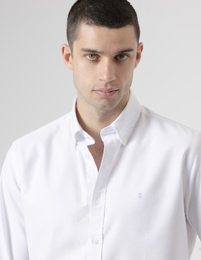 Camisa casual Puroego de algodón manga larga para hombre