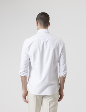 Camisa casual Puroego de algodón manga larga para hombre