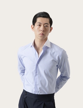 Camisa de vestir Puroego de algodón manga larga para hombre