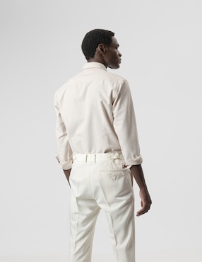 Camisa casual Puroego de algodón manga larga para hombre