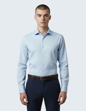 Camisa de vestir Ted Baker de algodón manga larga para hombre