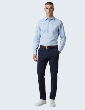 Camisa de vestir Ted Baker de algodón manga larga para hombre