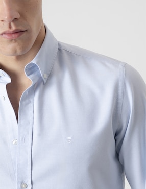 Camisa casual Puroego de algodón manga larga para hombre