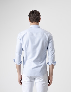 Camisa casual Puroego de algodón manga larga para hombre