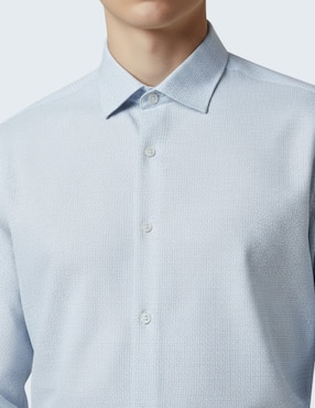 Camisa de vestir kenneth cole de algodón manga larga para hombre