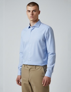 Camisa de vestir Dkny C de algodón manga larga para hombre