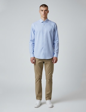 Camisa de vestir Dkny C de algodón manga larga para hombre