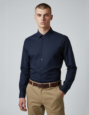 Camisa de vestir Kenneth Cole manga larga para hombre