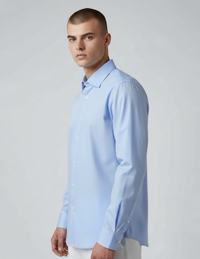 Camisa de vestir kenneth cole manga larga para hombre