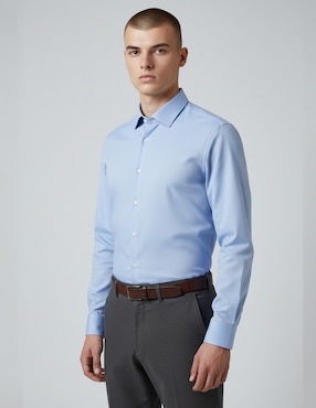 Camisa de vestir kenneth cole manga larga para hombre