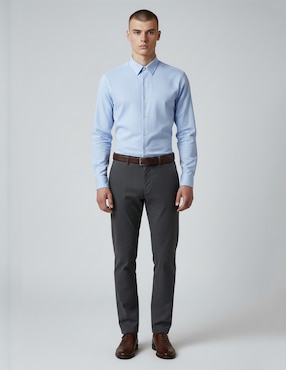 Camisa de vestir kenneth cole manga larga para hombre