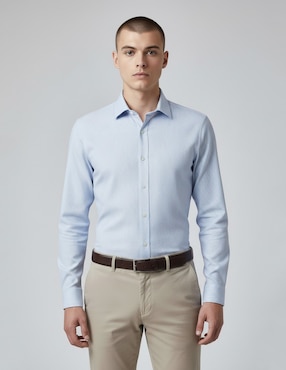 Camisa de vestir Dkny C de algodón manga larga para hombre