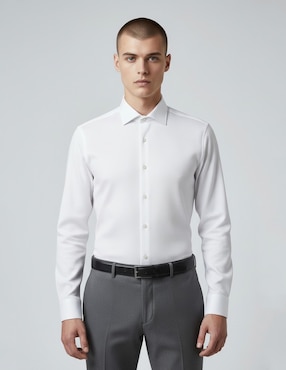 Camisa formal Dkny C de algodón manga larga para hombre
