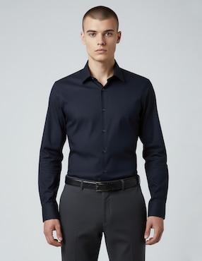 Camisa formal Dkny C de algodón manga larga para hombre