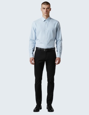Camisa de vestir kenneth cole de algodón manga larga para hombre
