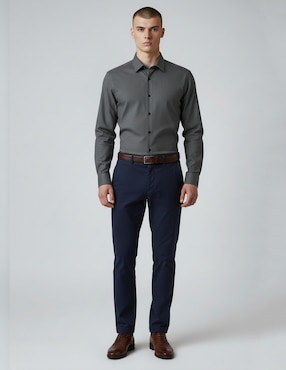 Camisa de vestir Kenneth Cole de algodón manga larga para hombre