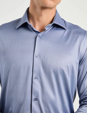 Camisa de vestir Zanetti de algodón manga larga para hombre