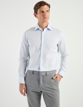 Camisa de vestir Zanetti de algodón manga larga para hombre