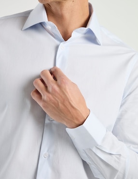 Camisa de vestir Zanetti de algodón manga larga para hombre