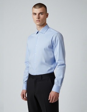 Camisa de vestir Dkny C de algodón manga larga para hombre