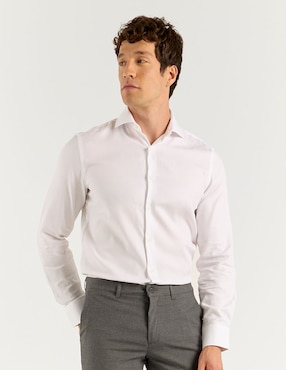 Camisa formal Dkny C de algodón manga larga para hombre