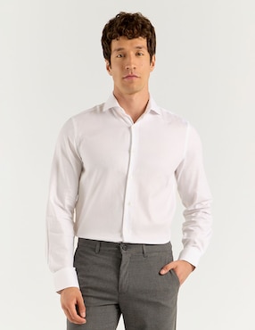 Camisa formal Dkny C de algodón manga larga para hombre