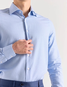Camisa de vestir Zanetti de algodón manga larga para hombre
