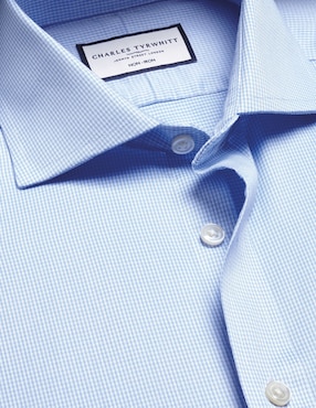 Camisa de vestir charles tyrwhitt de algodón manga larga para hombre