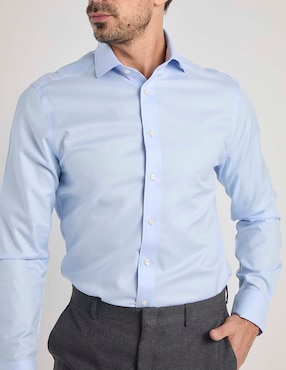 Camisa de vestir charles tyrwhitt de algodón manga larga para hombre
