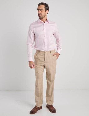 Camisa de vestir charles tyrwhitt de algodón manga larga para hombre