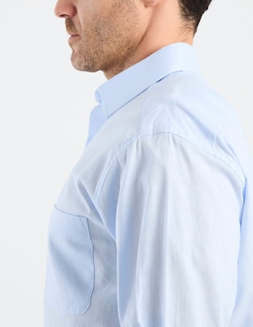 Camisa casual Manchester de algodón y lino manga larga para hombre