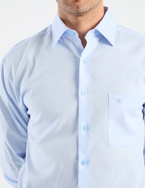 Camisa casual Manchester de algodón y lino manga larga para hombre